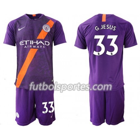 Camisetas Manchester City G.Jesus 33 Niño Tercera Equipacion 2018/2019